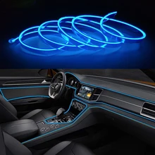 2 м/3 м/5 м автомобильное Внутреннее освещение авто светодиодная лента сигаретный привод EL провод веревка атмосфера декоративная лампа гибкий неоновый светильник DIY