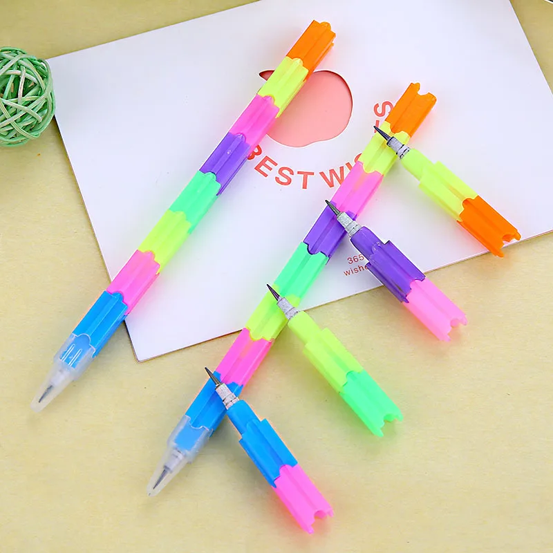 

2020 New School Office Variety Creative Rainbow Pencil Multifunctional Bullet Block DIY Pencils Birthday Gift For Children Toy