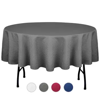 

Eforcurtain Jacquard Round Table Cloth 70 Inch for Holiday Parties, Durable Waterproof Fabric Table Cover Waffle Weave