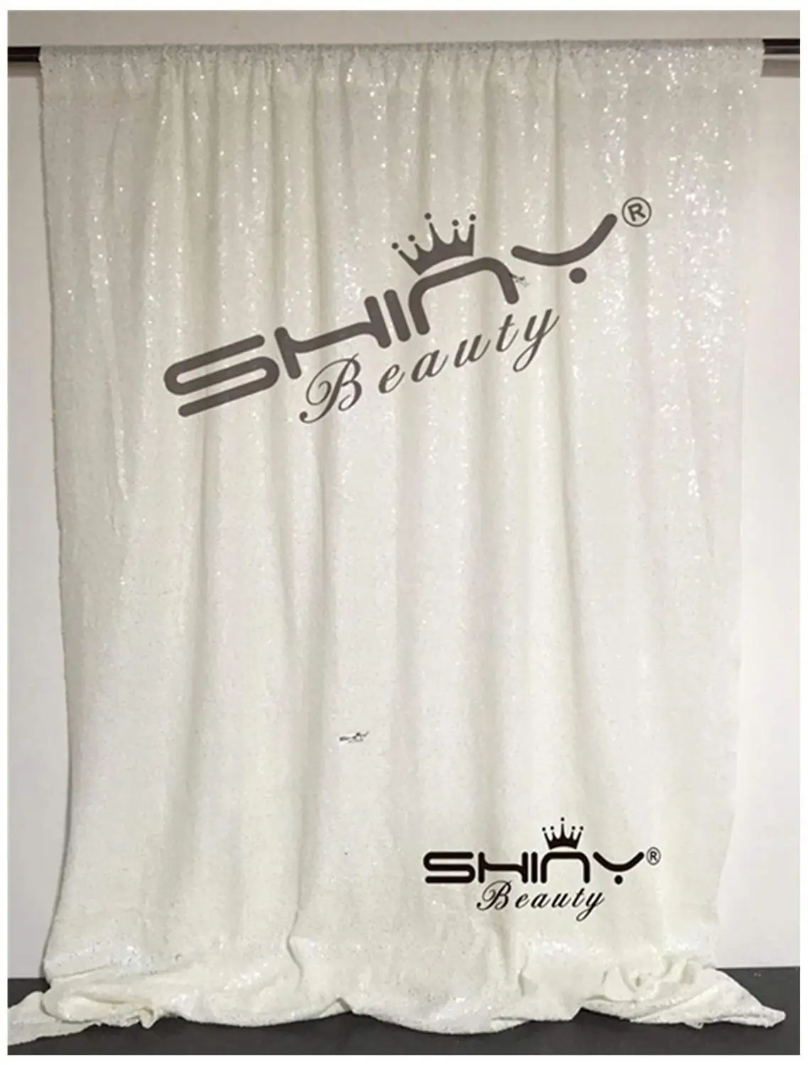 White Shinybeauty сценический занавес Серебряный Блестящий Фон Свадебные занавески вечерние украшения стены дома Accessories-M190729 - Цвет: White