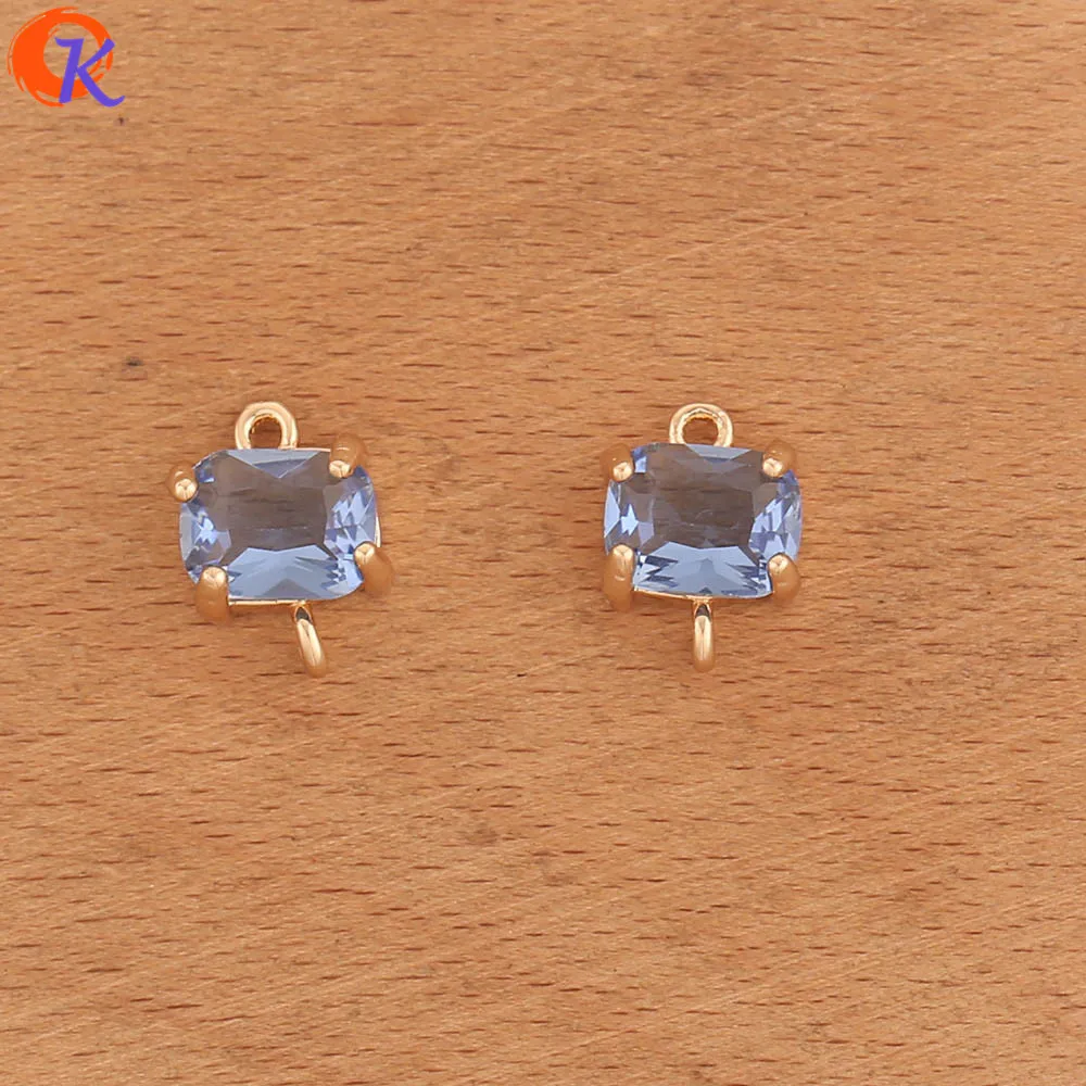 Royal Blue Cordial Дизайн 50 шт 9*13 мм ювелирные аксессуары/ручной работы/коннекторы с кристаллами/квадратная форма/Изготовление ювелирных изделий/DIY серьги - Цвет: Royal Blue