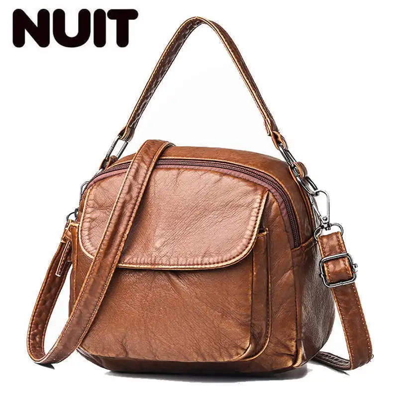 

Vintage Luxury Handbags Women Bags Designer Soft Leather Lady Shoulder Bags Fashion Multi-function Messenger Bag For Women