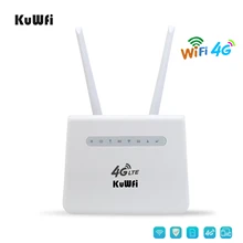 KuWFi 4G LTE маршрутизатор CPE поддержка sim-карты Lan порт 300 Мбит/с 4 г LTE CPE мобильный WiFi беспроводной маршрутизатор работает с 32 WiFi пользователей