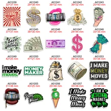 

Acrylic Money Dollar Printed Planar Resin Flat Cartoon Cabochons 30Pcs/lot for Bows Bag Phone DIY Craft Accessories Material