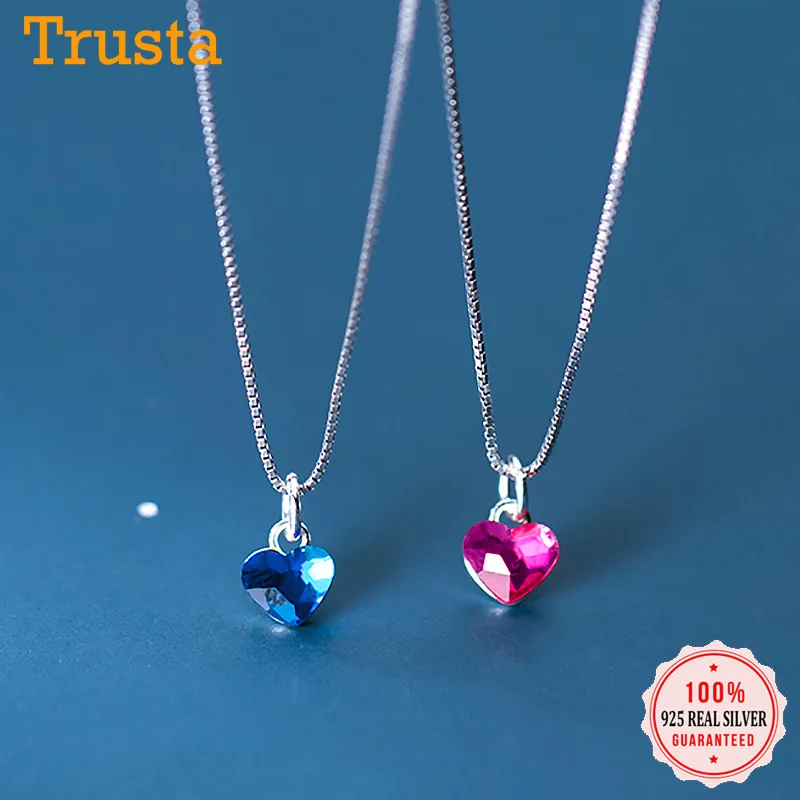 Trustdavis Настоящее серебро 925 пробы модное милое романтичное сердце ключица