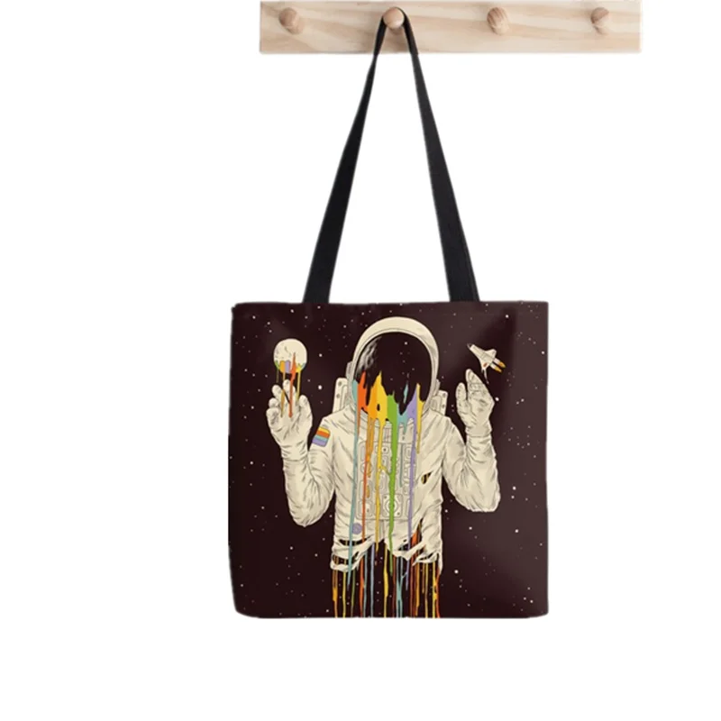 2021 Shopper Colorful Dog Paw Print Tote Bag women Harajuku shopper Funny handbag girl Shoulder shopping bag Lady Canvas Bag