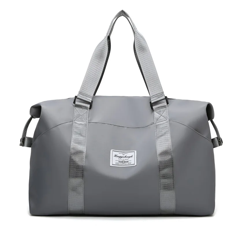 Глянцевые сумки для фитнеса, дорожные сумки, сухие Влажные Сумки Tas, женские сумки для багажа, сумка с обувью, карман для путешествий, нейлоновая большая сумка - Цвет: gray large