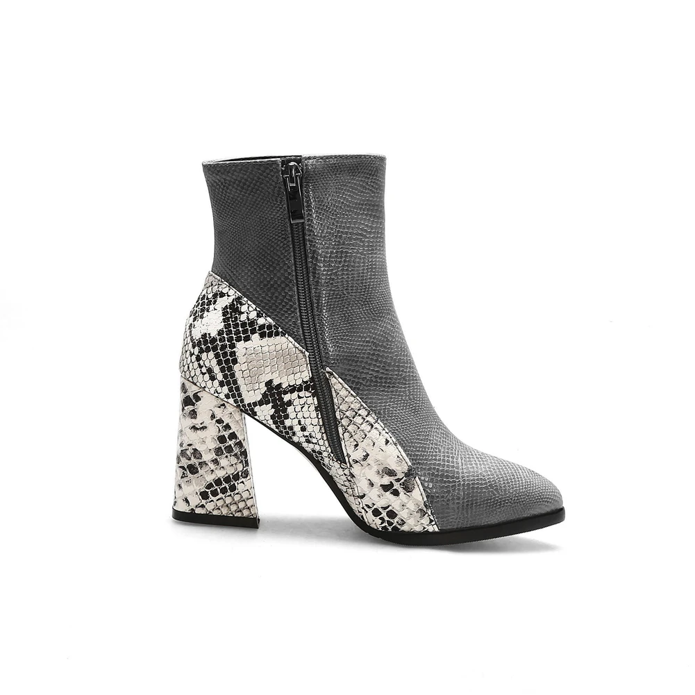 BONJOMARISA New 32-43 INS Hot Fretwork Patchwork Booties Ladies Winter Add Fur Ankle Boots Women 2019 High Heels Shoes Woman BONJOMARISA New 32-43 INS Hot Fretwork Patchwork Booties Ladies Winter Add Fur Ankle Boots Women 2019 High Heels Shoes Woman