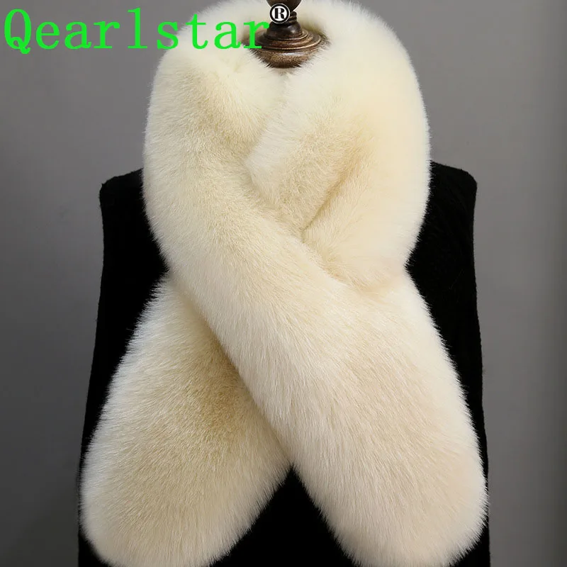 

Qearlstar High quality Women Winter Faux Fox Scarf Thicken 120*15cm Muffler Multicolor Warm Luxurious Crossover Wrap Shawls DW05