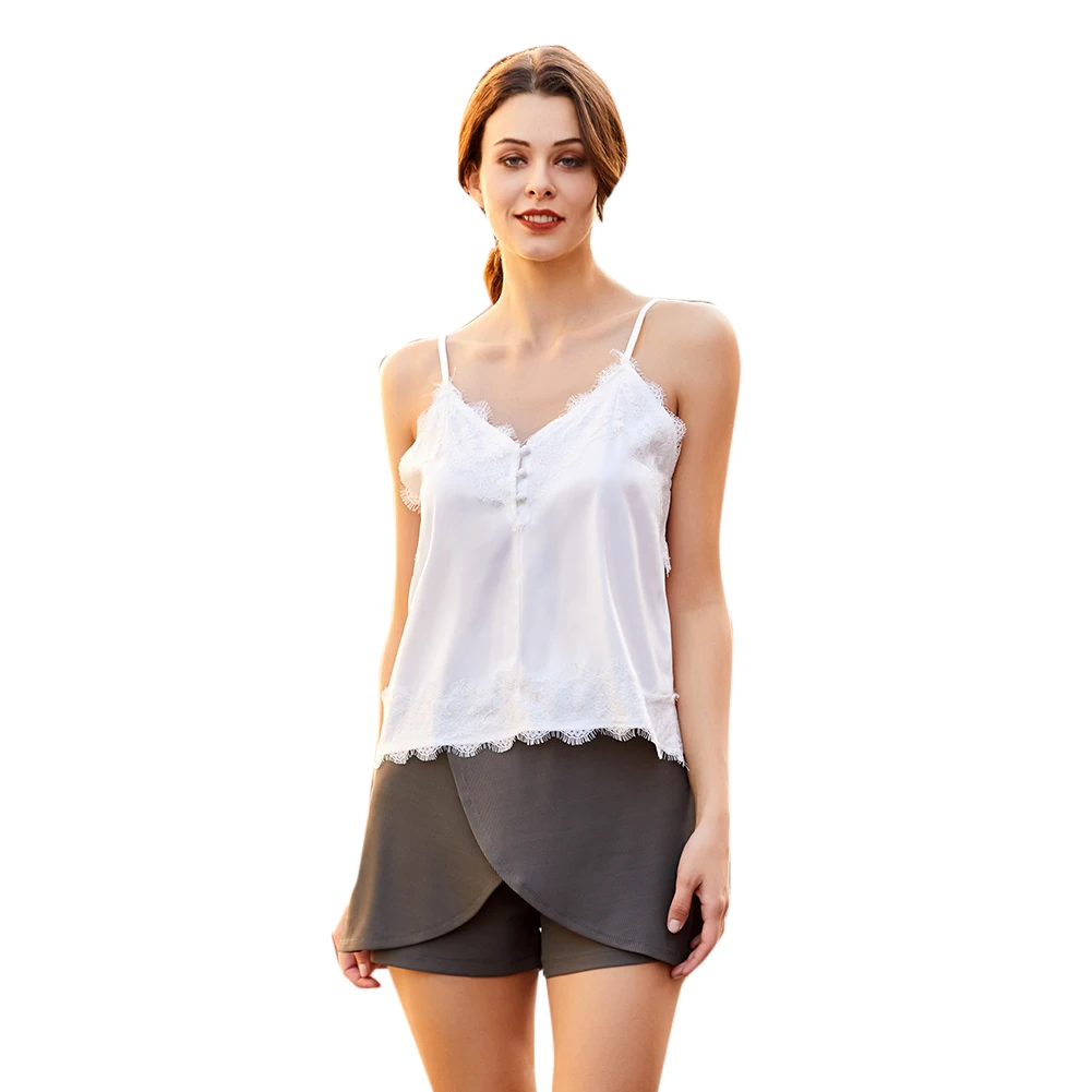 Bikitique белый кружевной сексуальный женский жилет Camisole с открытыми плечами v-образным вырезом на пуговицах без спинки Топы повседневные полиэфирные эластичные женские топы