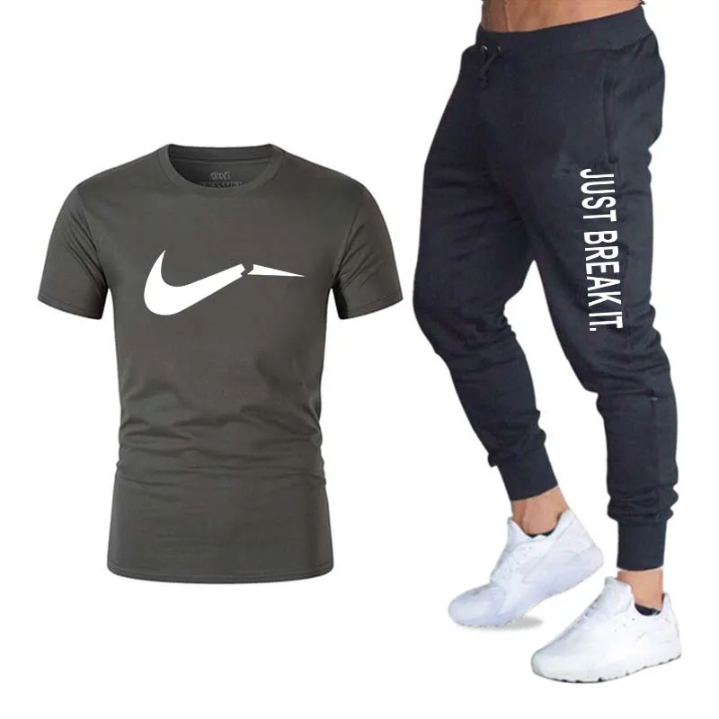 men'sBrand спортивной мужской костюм Бег футболка дамы спортивные костюмы+ летние туфли для бега трусцой фитнес-брюки спортивные