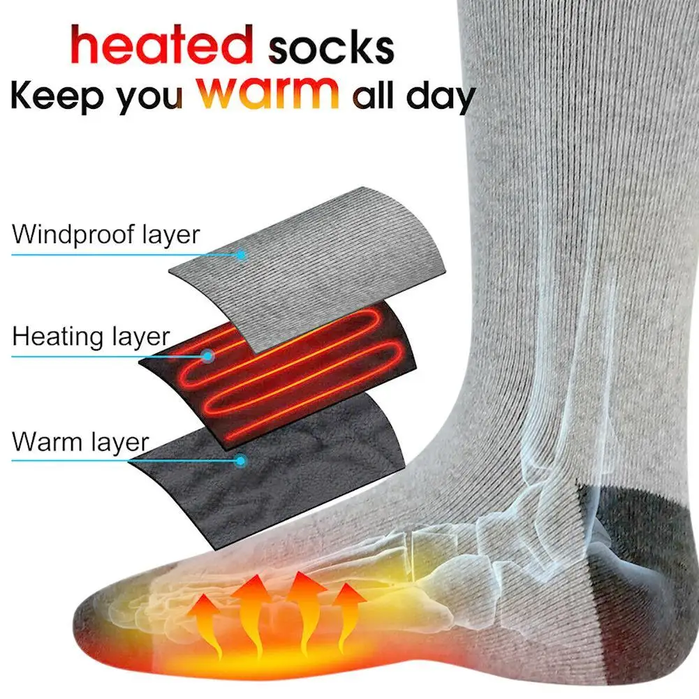 Battery Heated Socks Best Rechargeable Battery Operated Electric Socks Unisex Foot Warmers Thermal Socks