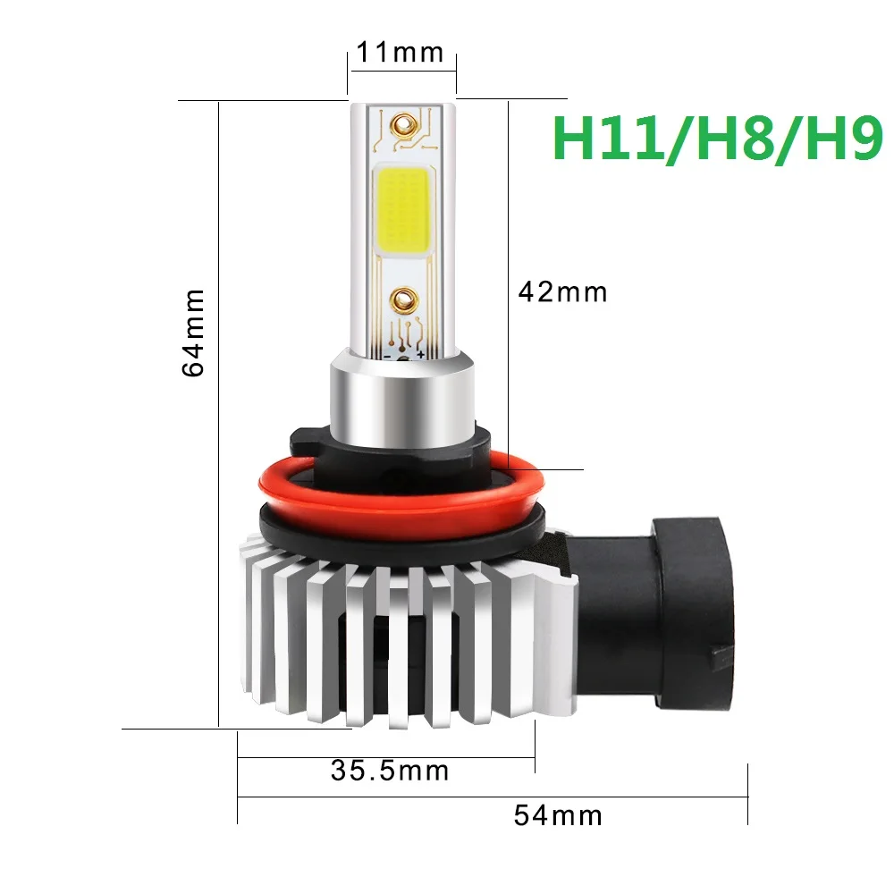 2 PCS LED Car Headlight H11 H7 Bulb H1 H8 H9 9005 HB3 9006 HB4 3000K Yellow Light 6000K White Light 12000K Ice Blue Fog led car lights,led lights,led bulbs,led headlights,led car headlights