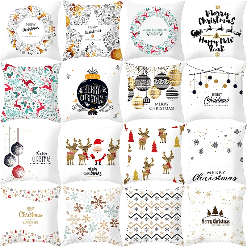 

Christmas Decorations for Home Navidad 2019 Merry Christmas Pillow Case Cushion Cover Christmas Ornaments Happy New Year 2020