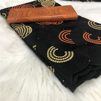 

2.5 y Swiss lace fabric +2.5 y Bazin Brode riche embroidery African 100% cotton fabrics Swiss voile lace popular Dubai style 2L2