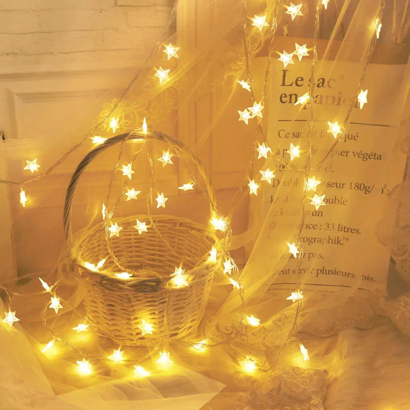 

EU Plug 10M 20M 30M LED Christmas Garlands Star Fairy String Lights Outdoor Indoor Lamp For Holiday New Year Party Decoration