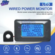 100A AC110-250V LCD wyświetlacz cyfrowy moc watomierz Monitor woltomierz amperomierz próbnik napięcia wskaźnik dla urządzeń domowych