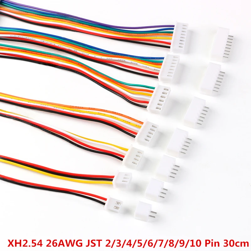 10Sets JST XH2.54 XH 2.54mm Wire Cable Connector 2/3/4/5/6/7/8/9/10 Pin Pitch Male Female Plug Socket 30cm Length 26AWG | Обустройство