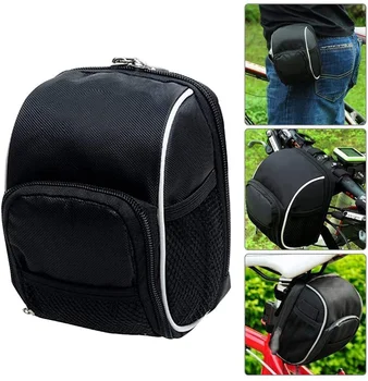 

Bicycle Bag, Waterproof Solid Color Bicycle Bag Multipurpose Storage Bag for Women Men, Black