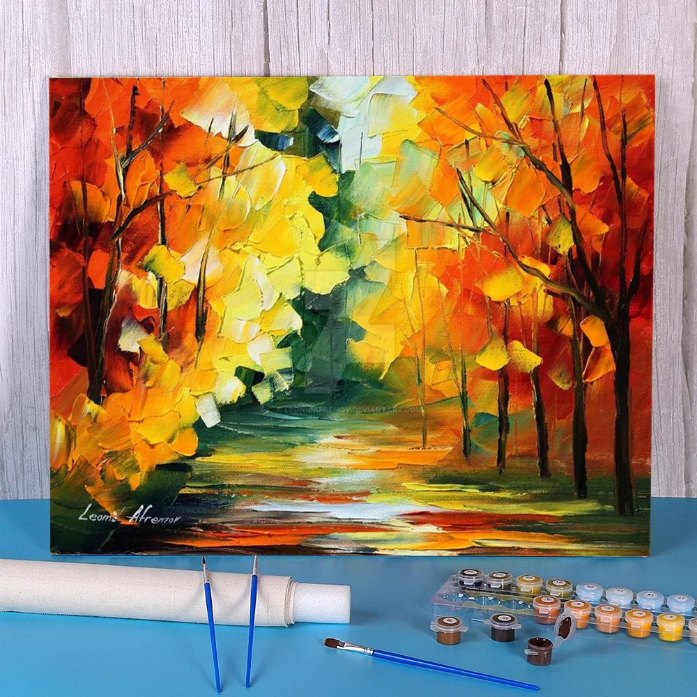 Modern Paint By Numbers Kit Orange Creamsicle Craft Supplies & Tools