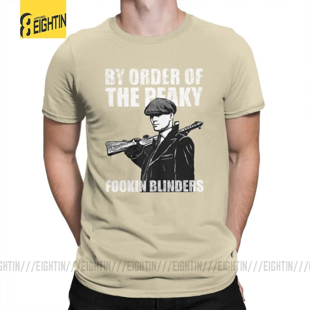Футболки The Peaky Fookin blinds, хлопок, короткий рукав, круглый вырез, одежда для мужчин, футболки, винтажные, уникальные, 4XL, футболка - Цвет: Хаки