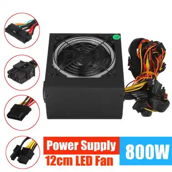 

800W Power Supply 12cm Multicolor LED Fan Passive PFC Silent Fan ATX 24 pin 12V PC Computer SATA Gaming PC Power Supply