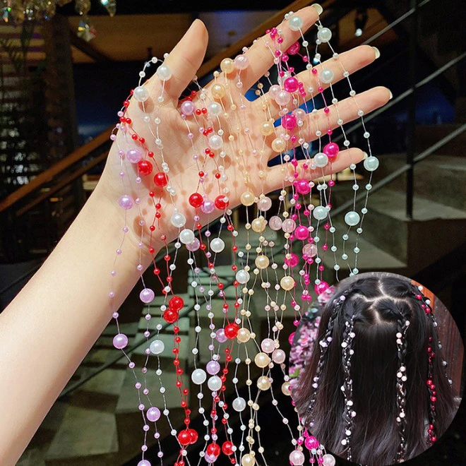 

2 шт./комплект, Женская цепочка для волос с жемчугом