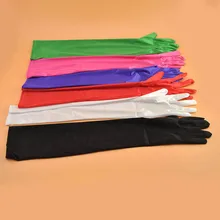 Белые изысканные свадебные перчатки для невесты, золотые женские Вечерние перчатки для оперы, Длинные атласные перчатки на палец, черные перчатки ST320