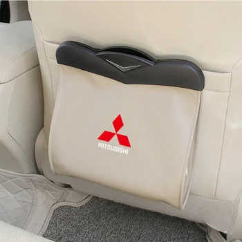 

Car Seat Back Organizer PU Leather Garbage Storage Bag for Mitsubishi Lancer 9 10 ASX Colt Pajero Outlander Eclipse Magnetic