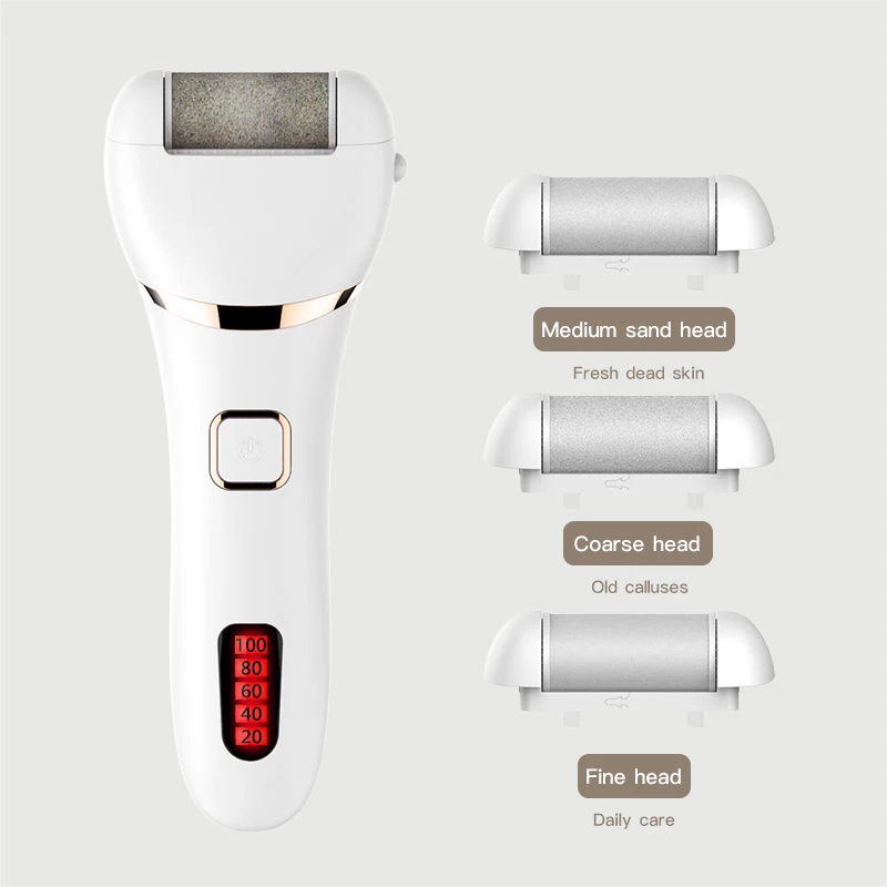 Портативный электрический прибор для удаления мозолей ног уход за кожей ног перезаряжаемое устройство для педикюра Электронная пилка для ног инструменты для педикюра - Цвет: WHITE