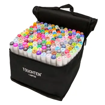 

TOUCHTEN 168 Colors Single Peice Art Markers Brush Pen Alcohol Based Dual Head Manga For Drawing Markers Pens Art Supplies