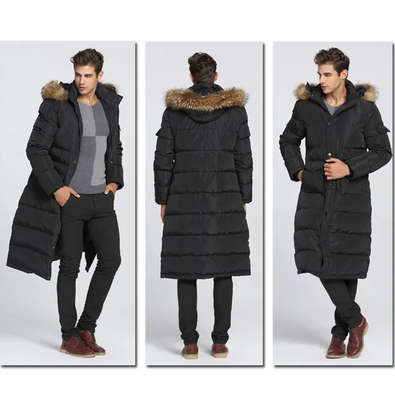 2020 New Men Winter Long Cotton Jacket Thick Warm Windbreaker Parka Fur Collar Hooded Male Winter Warm Outwear Coats Size XXXXL