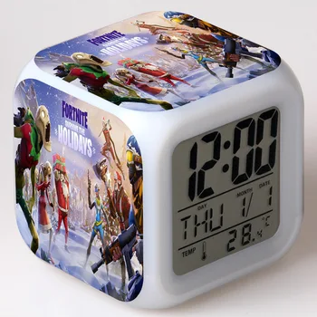 

Fortnites Alarm Clock Kid LED Digital Colors Change Clock Light Toddler Boy Large Screen Multifunction Birthday Christmas Gift