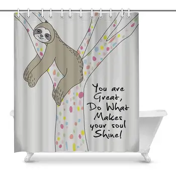 

Cute Sloth You are Great Do What Makes Your Soul Shine Shine House Decor Shower Curtain for Bathroom Shower Curtain Set with