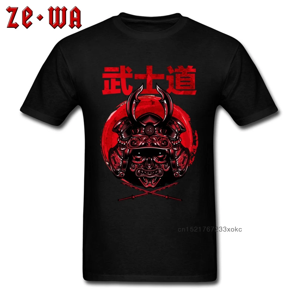 

BUSHIDO T-shirt For Men Tshirt Samurai Spirit Tops Tees Skull T Shirt Classic Japan Style Clothes No Fade Cotton Black Sweater