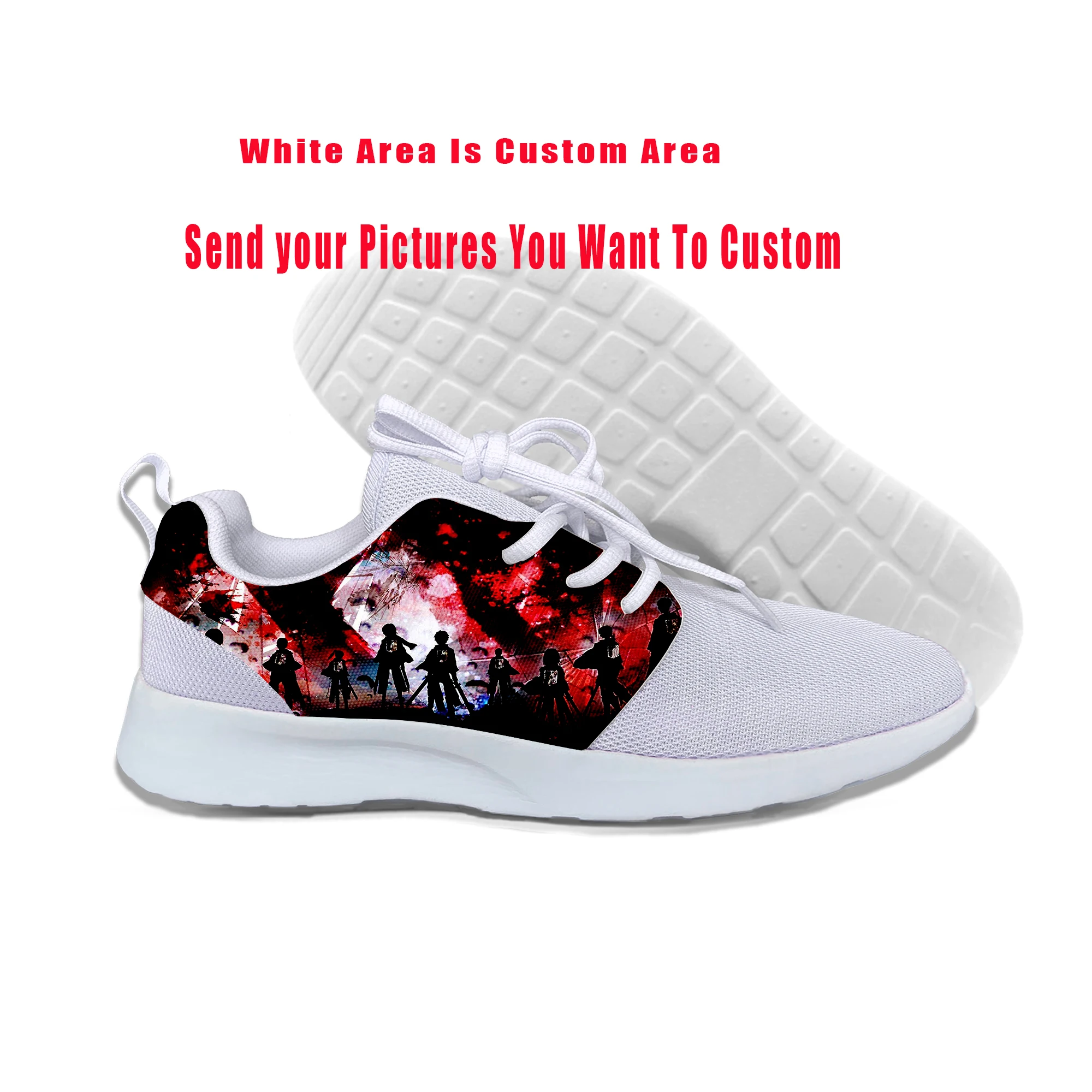 

2019 Attack On Titan Shoes Anime Sports Shoes Lightweight-Breathable Custom DIY Fashion High-Top Sneakers Man/Woman Casual shoes