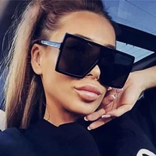 Модные брендовые дизайнерские Квадратные Солнцезащитные очки больших размеров, женские очки с плоским верхом, градиентные солнцезащитные очки с большой оправой для женщин