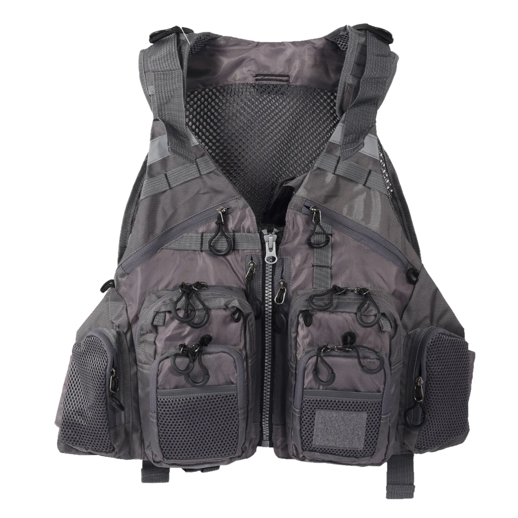 Multi-pocket Fly Fishing Mesh Vest Trout Fish Gear Fishing Waistcoat Gilet for Women Men Anglers Photographers Directors