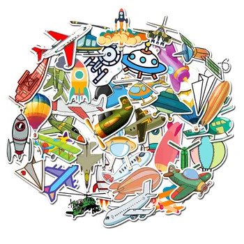 

40PCS Transportation Cartoon Sticker Toys for Boys rocket Aircraft Anime Sticker for DIY Kids Toys Room Learning Traffic Tool