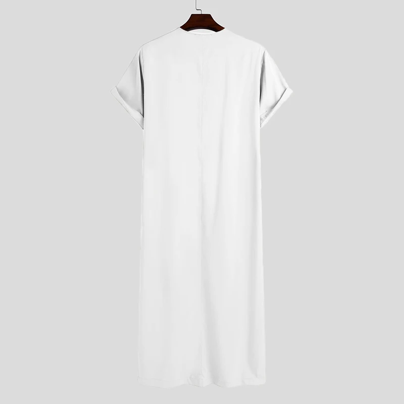 Incerun-vintage jubba thobe para homens, cor sólida,