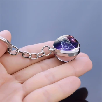 

12 Constellations Keychain Constellation Key Rings Zodiac Sign Key Chain Pendant Jewelry Libra Aries Leo Fashion Birthday Gift