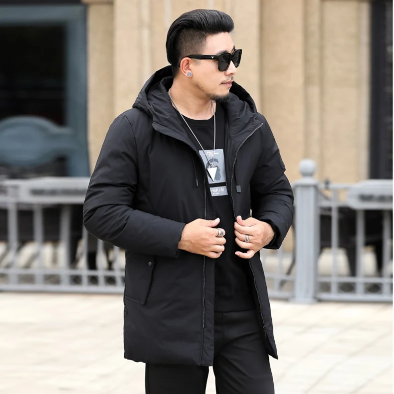 New Arrival Winter Style Men Boutique Warm Gray Duck Down Coat Fashion Casual Solid Men‘s Loose Zipper Coat Plus Size XL-8XL rab coat