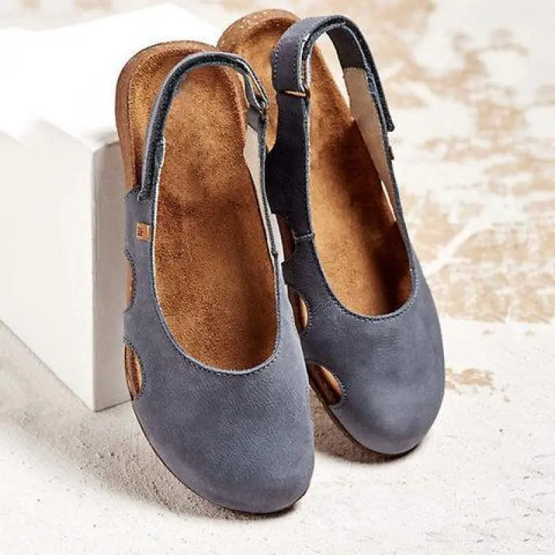 Summer Women Sandals women shoes women sandals Wedges Fashion Casual Buckle Gladiator Non-Slip Sandals Retro Flock Party Office Ladies Shoes