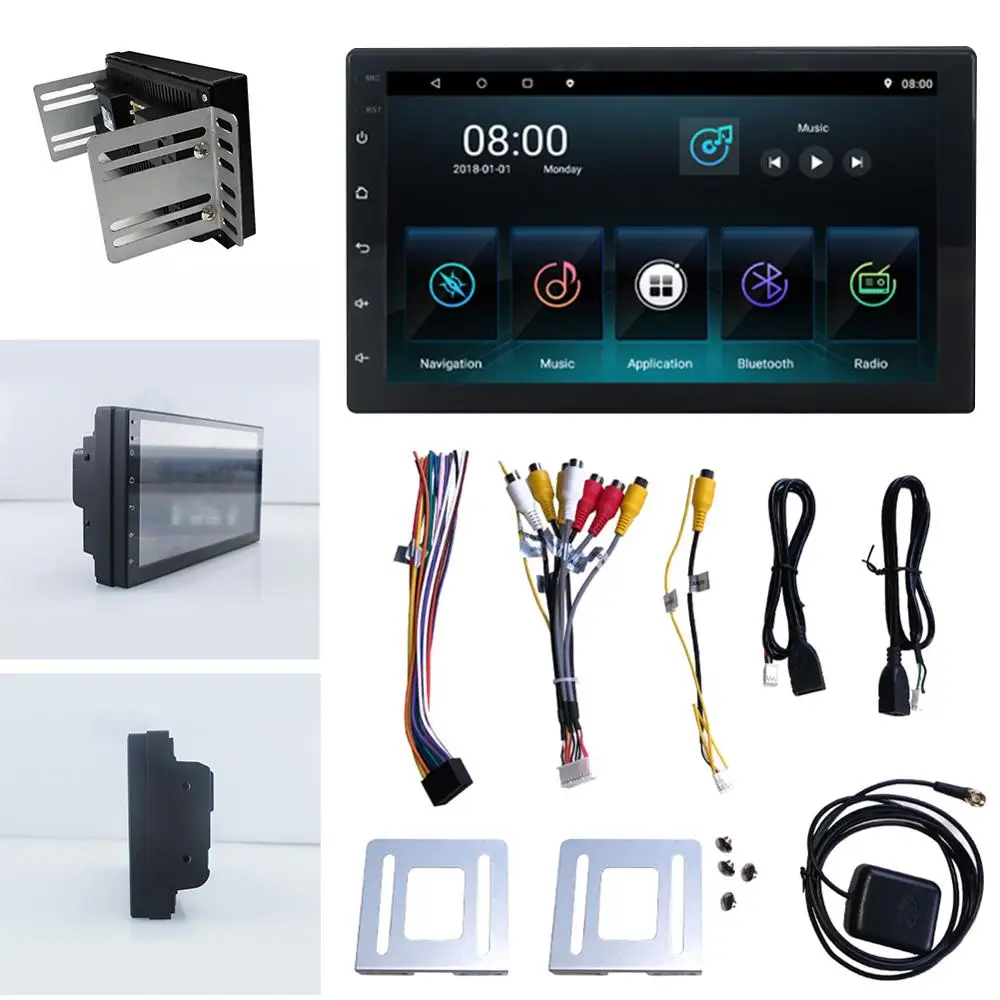 

Double Din Bluetooth In-Dash MP5/4/3 Player with GPS 7" Touch Screen Android 10.0 FM Radio Receiver Car Electronics Accessories