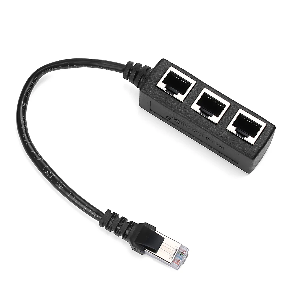ALife RJ45 Y Splitter Adapter 1 to 3 Port Ethernet Switch Adapter Cable for CAT 5/CAT 6 LAN Ethernet Socket Connector Adapter Cat5 Cat6 Cable RJ45 Ethernet Splitter Cable 