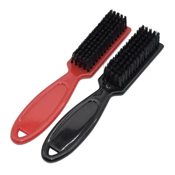 

2 pcs Fade Brush Comb Scissors Cleaning Brush Barber Shop Skin Fade Vintage Oil Head Shape Carving Cleaning Brush
