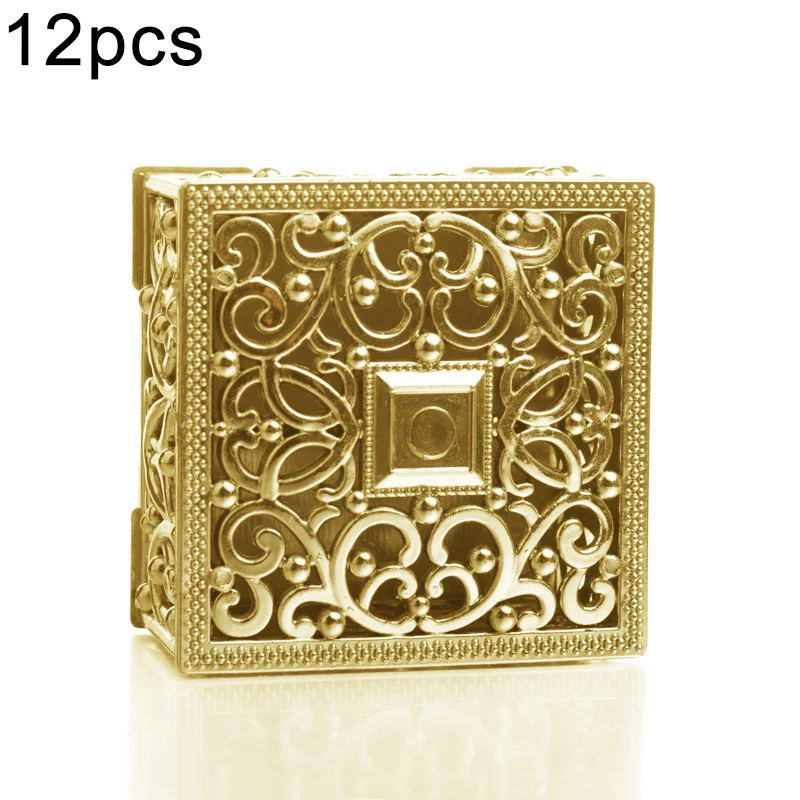 

12pcs Plastic Candy Box Hollow Storing Jewelries Craft Beads Wedding Favor Party Gift Favor Decorations