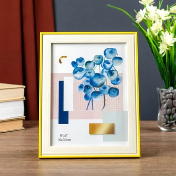 

Photo frame plastic 15x20 cm "Beige with a yellow stripe" 22.6x17.6x1 cm 4441958