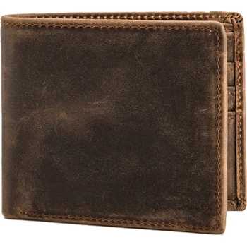 

Men Short Wallet Retro Men's Coin Purse Simple Card Holder Wallet Frosted Cowhide Original Handmade Leather Crazy Horse Leather