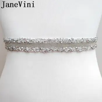 

JaneVini Crystal Womens Wedding Bridal Belts Bridesmaid Sash Beaded Ribbon Sashes Stone Bride Dress Belt Waistband Girdle 2020
